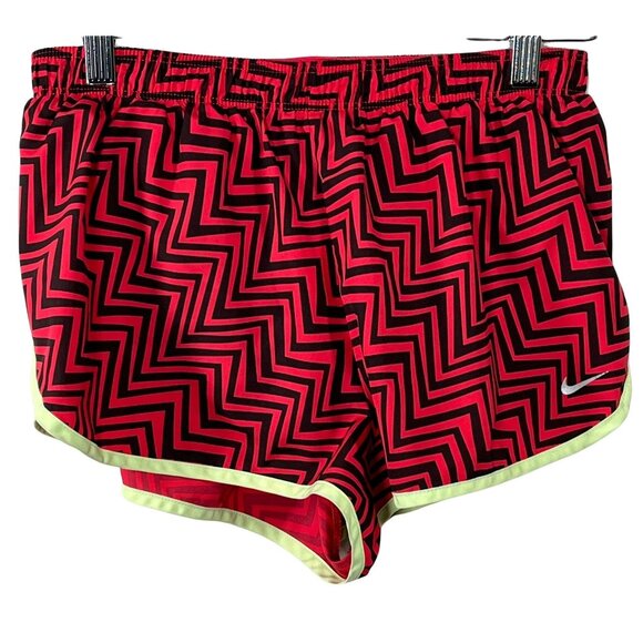 Nike Dri-Fit Red Black Chevron Running Shorts Size S - Picture 1 of 12